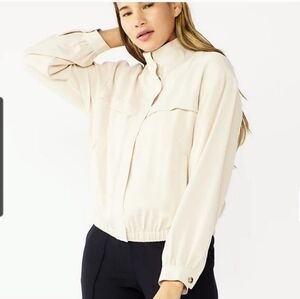 Nine West NWT Cream Bomber Jacket